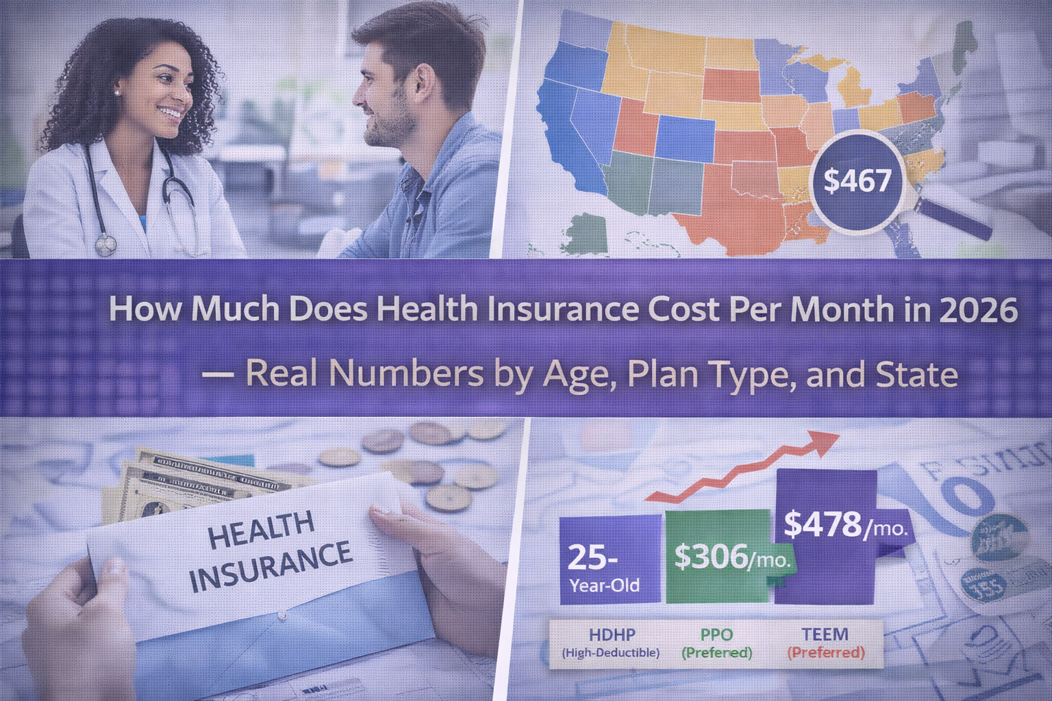 How Much Does Health Insurance Cost Per Month in 2026 — Real Numbers by Age, Plan Type, and State